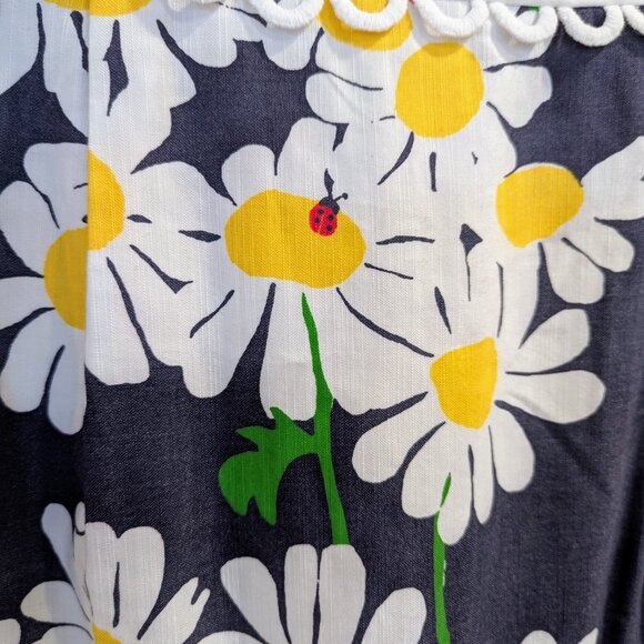 LILLY PULITZER Bright Navy Look Lady Dress 4 Navy Blue White Daisies Ladybugs - Picture 5 of 7